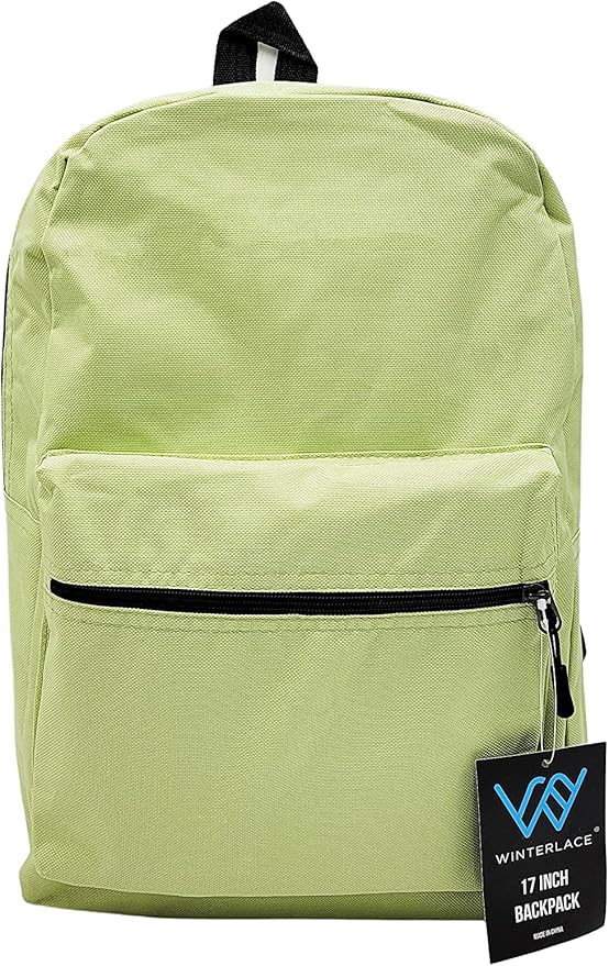 Winterlace 12 Pack Backpack, Bulk 17 inch Lightweight Outdoor Travel Gym Corporate Events Bag (Black)