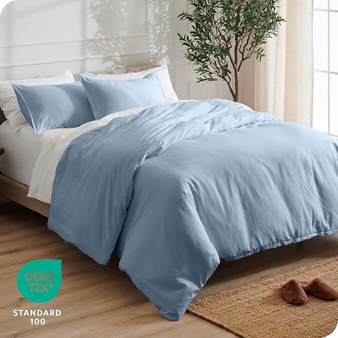 Bare Home Bedding Duvet Cover Extra Long Size - Premium 1800 Super Soft Collection - Lightweight, Cooling - Soft Breathable Bedding Duvet Cover (Twin/Twin XL, Dusty Blue)