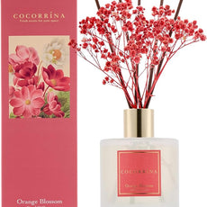 COCORRÍNA Reed Diffuser - Orange Blossom 6.76 Fl.oz Reed Diffuser Sets with Preserved Flowers, Diffuser with 8 Sticks for Bathroom Shelf Decor
