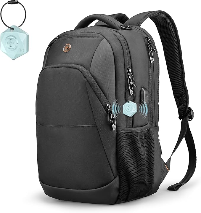Swissdigital Design Business Laptop Backpack, College Laptops Backpack with USB Charging Port for Men and Women Fits 16 Inch Notebook, Blac k-Finder Color Random