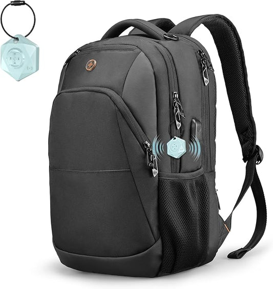 Swissdigital Design Business Laptop Backpack, College Laptops Backpack with USB Charging Port for Men and Women Fits 16 Inch Notebook, Blac k-Finder Color Random