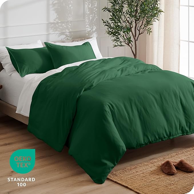 Bare Home Bedding Duvet Cover King Size - Premium 1800 Super Soft Collection - Lightweight, Cooling - Soft Breathable Bedding Duvet Cover (King, Forest Green)