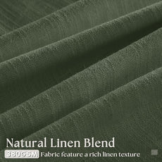 Olive Green Pinch Pleated Linen Curtains 92 Inches Long 2 Panels for Living Room Bedroom Semi Sheer Pinch Pleat Drapes with Hooks Rings Boho Farmhouse Light Filtering Window Curtain 40x92