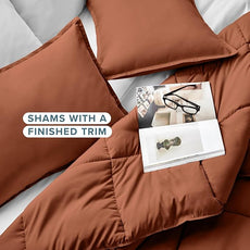 Bare Home Comforter Set - Full Size - Ultra-Soft - Goose Down Alternative - Premium 1800 Series - All Season Warmth (Full, Terracotta)