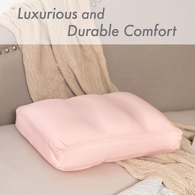 Cover Only for Premium Microbead Bed Pillow, Small Extra Smooth - Ultra Comfortable Sleep with Silk Like Anti Aging Cover 85% Spandex/ 15% Nylon Breathable, Cooling Cream Peach