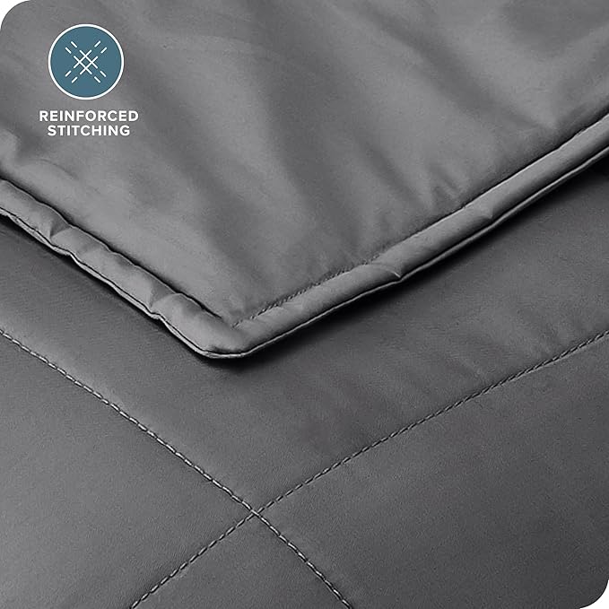 Bare Home Weighted Blanket Twin or Full Size 10lb (40" x 60") - All-Natural 100% Cotton - Premium Heavy Blanket Nontoxic Glass Beads (Grey, 40"x60")