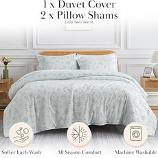 Southshore Fine Living, Inc. Floral Duvet Cover, Queen Size/Full Size - Hotel Quality Full/Queen Duvet Cover Set, Easy Care - 1 Duvet Cover Full/Queen, 2 Pillow Shams - Sweet Florals Blue