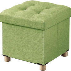 BRIAN & DANY 15 Inches Ottoman with Storage, Square Small Storage Ottoman Foot Rest with Legs, Ottomans Foot Stool for Dorm, Living Room, Entryway (Bright Green)