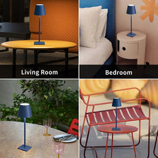 KDG 2 Pack Cordless Table Lamp,Portable LED Desk Lamp, 4000mAh Battery Operated, 3 Color Stepless Dimming Up, for Restaurant/Bedroom/Bars/Outdoor Party/Camping/Coffee Shop Night Light(Blue)