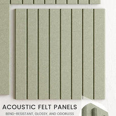 Bumusty Large Cork Board Alternative-36 x24 Felt Bulletin Board Tiles, with 30 Pushpins, 40 Adhesive Tabs, 6-Pack Slat Wall Paneling, Cork Boards for Office Push Pin Board Felt Board-Sage