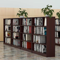 Farini 4 Shelf boockase Display Bookcase Freestanding Wooden Bookshelves for Home Office Living Room,48 Inch Height,Mahogany