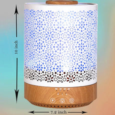 BlueHills 2500 ML Humidifier with Essential Oil Diffuser Combo Aroma Home Décor Design for Large Bed Bath Kids Baby Living Rooms Big Capacity LED Lights Scent Ultrasonic Cool Mist Wood Grain F006
