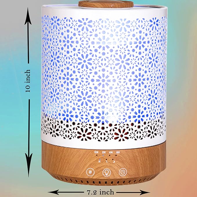 BlueHills 2500 ML Humidifier with Essential Oil Diffuser Combo Aroma Home Décor Design for Large Bed Bath Kids Baby Living Rooms Big Capacity LED Lights Scent Ultrasonic Cool Mist Wood Grain F006