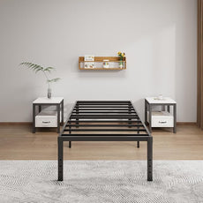 Metal Bed Frame Twin Size - 18 Inch Heavy-Duty Twin Platform Bed Frame No Box Spring Needed, Easy Assembly, Noise-Free, Sturdy Mattress Foundation, Underbed Storage Space