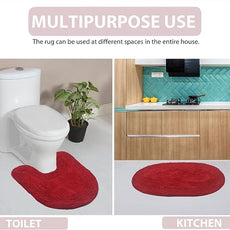 Home Weavers Double Ruffle Collection 100% Cotton Bathroom Rugs Set, Washable Rug, Extra Soft and Absorbent Bath Rug, Kitchen Mat, Bath Mat Set, Bath Floor Mat Non Slip, 21