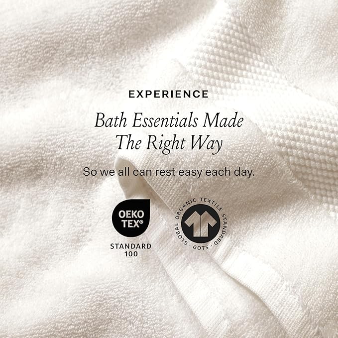 BOLL & BRANCH Plush Bath Sheet Set - Mineral - 6 Piece - Includes 2 Oversized Bath Sheets, 2 Hand Towels & 2 Washcloths - 100% Organic Cotton - Ultra Soft & Luxurious - Quick Absorbing