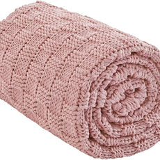 Knitted Weighted Blanket Adults, No Beads Heavy Blanket 36” x 48'' 3lbs, Breathable Chunky Knit Blanket, Cooling Weighted Blanket for Hot Sleepers, Christmas Home Decor (HoneyPink)