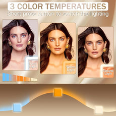 ROLOVE Gold Vanity Mirror with Lights, 15