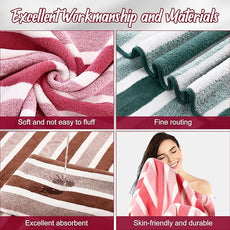 18 Pack Microfiber Bath Towels Bulk 27'' x 60'' Oversized Size Bath Towel Highly Absorbent Extra Large Soft Drying for Shower Beach Winter Salon Sport Gym Party (Stripes,Neutral)