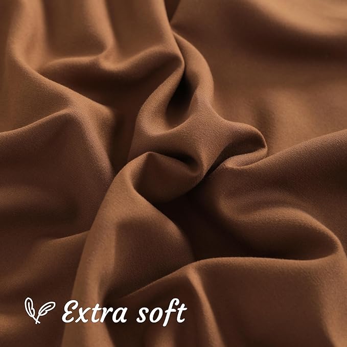 NTBAY 2 Pack Body Pillowcase, 20x54 inches, Microfiber, Brown, Wrinkle-Free, Fade-Resistant, Envelope Closure, Machine Washable