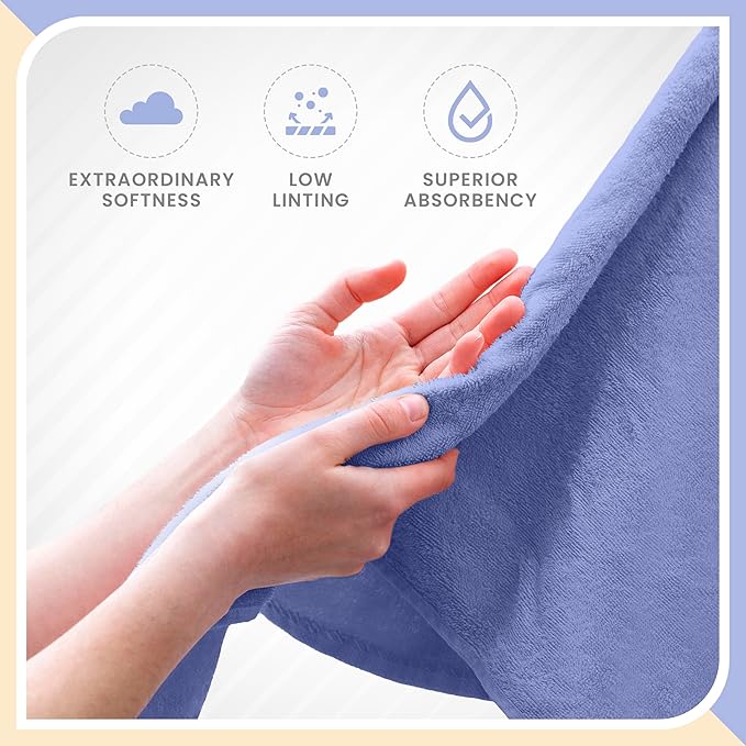 Martex 6-Piece 100% Ringspun Cotton Towel Set | Quick Dry | Super Absorbent & Soft | Lightweight | 2 Bath Towels | 2 Hand Towels | 2 Wash Cloths | Lavender