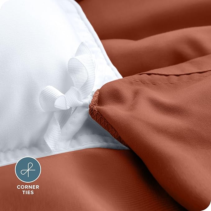 Bare Home Bedding Duvet Cover King Size - Premium 1800 Super Soft Collection - Lightweight, Cooling - Soft Breathable Bedding Duvet Cover (King, Terracotta)