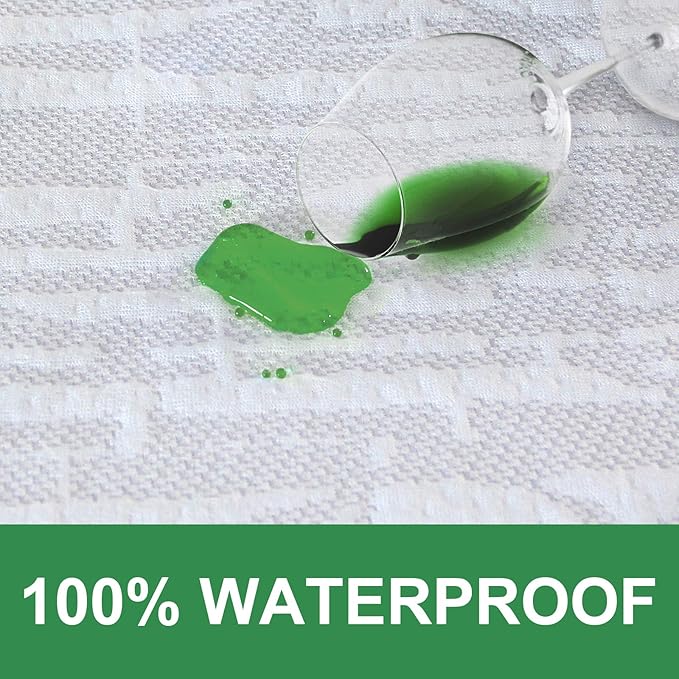 Waterproof Mattress Protector King Size, Ultra Soft Viscose Made from Bamboo 3D Air Fabric, Mattress Pad Cover King, Fitted Up to 18" Deep