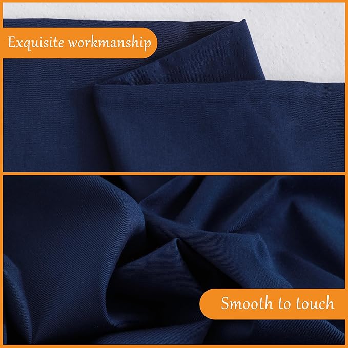 NTBAY Queen Cotton Pillowcases - Envelope Closure 20x30 Pillowcases Set of 2, Breathable and Soft Bed Pillow Cases, Navy Blue