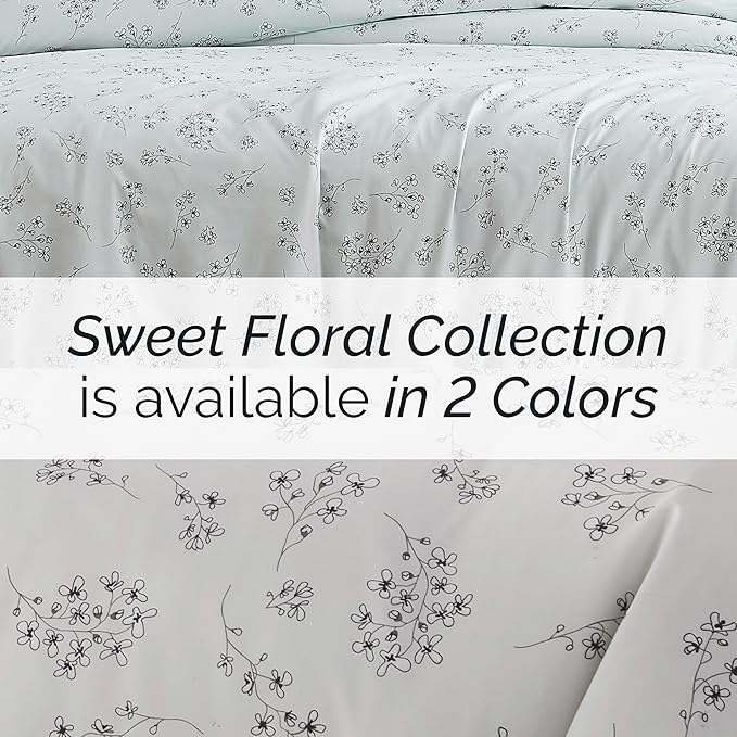 Southshore Fine Living, Inc. Floral Duvet Cover King/California King, Hotel Quality Bedding King Size, Easy Care - 1 King/Cal King Duvet Cover Set with 2 Pillow Shams - Sweet Florals Blue