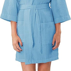 Turquaz Lightweight Short Robes For Women Waffle Kimono Bathrobe - Soft, Fast-Drying, Long-Lasting Cotton Blend