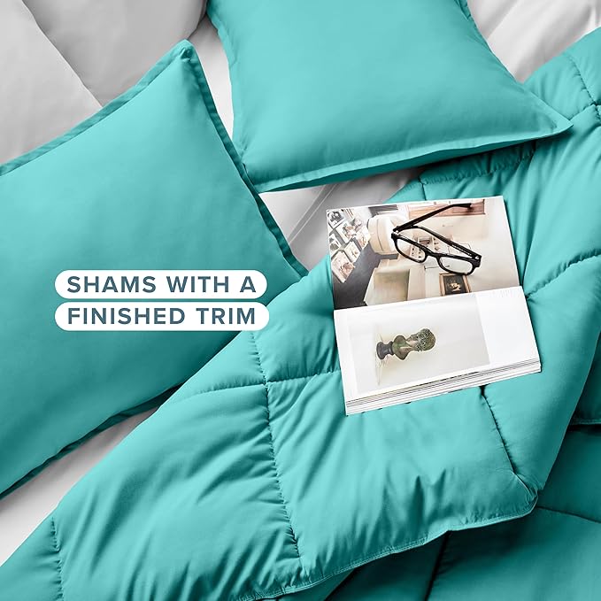 Bare Home Comforter Set - Twin/Twin Extra Long Size - Ultra-Soft - Goose Down Alternative - Premium 1800 Series - All Season Warmth (Twin/Twin XL, Turquoise)