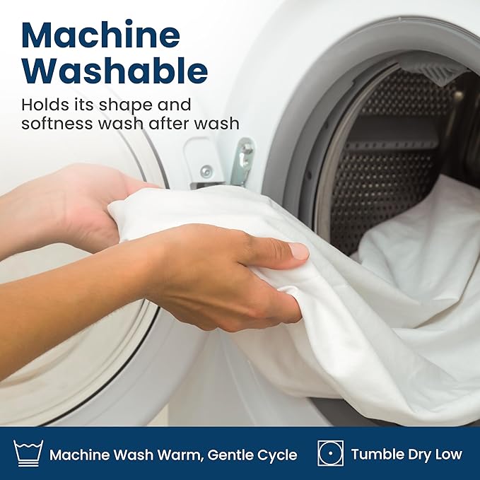 100% Stain Resistant & Waterproof Standard Size Pillow Protectors with Zipper Set of 2 - Bed Bug & Dust Mite Proof White Pillowcases - Breathable, Comfortable Covers for Pillows, 21 x 27 Inches