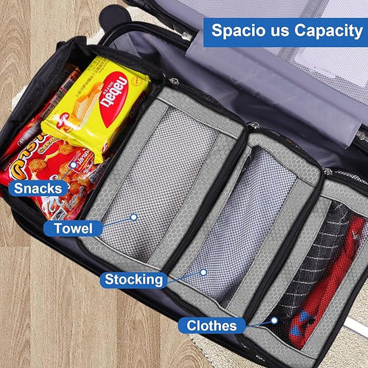 Suitcase Organizer, Travel Luggage Organizer Portable Hanging Travel Shelves Collapsible Hanging Packing Cubes for Carry on Suitcase
