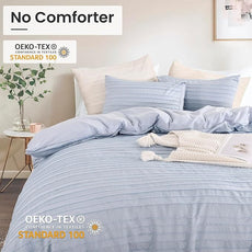 NEXHOME PRO California King Duvet Cover, Blue 3 Pieces Boho Tufted Duvet Cover Set, Soft and Lightweight Microfiber Comforter Cover Set (Blue Cal King, 104 x 98)-No Comforter