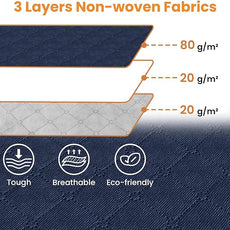 Fab totes 24 Gallons Clothes Storage,Foldable Thick Fabric Blanket Storage Bags, Containers for Organizing Bedroom, Closet, Clothing, Comforter, Organization with Handle (10 Pack,Blue)