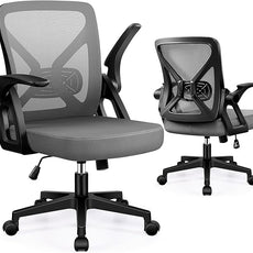FelixKing Office Chair - Ergonomic Desk Chair Breathable Mesh Task with Wheels and Lumbar Support Home Desk Office Chairs with Flip up Armrest Rolling Swivel for Home Computer Dark Gray