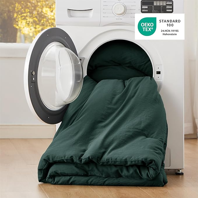 Bedsure Oversized King Size Comforter Set, Forest Green Soft Prewashed Bedding for All Seasons, 3 Pieces GentleSoft™ Bed Set, 1 Lightweight Comforter (120"x98") and 2 Pillowcases (20"x36")