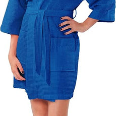Turquaz Lightweight Short Robes For Women Waffle Kimono Bathrobe - Soft, Fast-Drying, Long-Lasting Cotton Blend