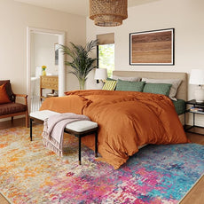 Lahome Modern Abstract Area Rugs 9x12 Living Room Rug Non Slip, Washable Colorful 9x12 Area Rug for Bedroom Girls Nursery, Soft Large Accent Carpet for Dining Room Table Office Home Decor