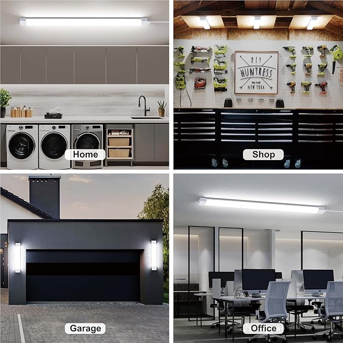 Under Cabinet Lights with Plug. 2700K-6500K Dimming and Color. with Wireless Control Panel and Remote Control.36W 3600LM for Garage, Kitchen, Bathroom, Closet, Office (45 inch-2PCS)