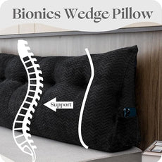 Large Bolster Triangular Headboard Wedge Backrest Positioning Support Bed Rest Reading Pillows Headboard Wedge Pillows for Day Bed with Removable Cover