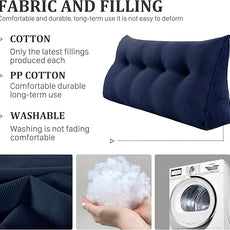 10 lbs Thickened Wedge Pillow Headboard Body Positioner Triangular Reading Pillow Bed Bolster Pillow for Sitting in Bedwith Removable Cover Gift for Mom Backrest Cordury Blue Full
