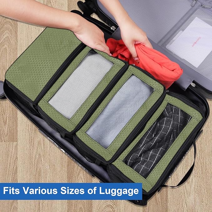 Suitcase Organizer, Travel Luggage Organizer Portable Hanging Travel Shelves Collapsible Hanging Packing Cubes for Carry on Suitcase
