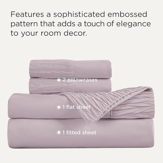 Bedsure Queen Sheet Set - 4 Pieces Soft Queen Size Sheets - Breathable & Cooling - Hotel Luxury - Easy Care Polyester Microfiber Bedding for Women, Men, Pink Mocha