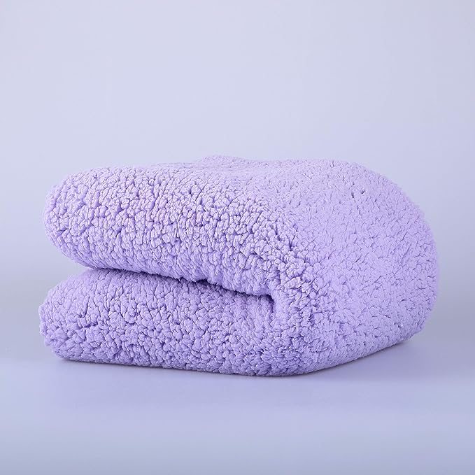 Reafort Ultra Soft Sherpa Body Pillow Cover/Case with Zipper Closure 21"x54" (21"x54" Body Pillow Cover, Lilac)