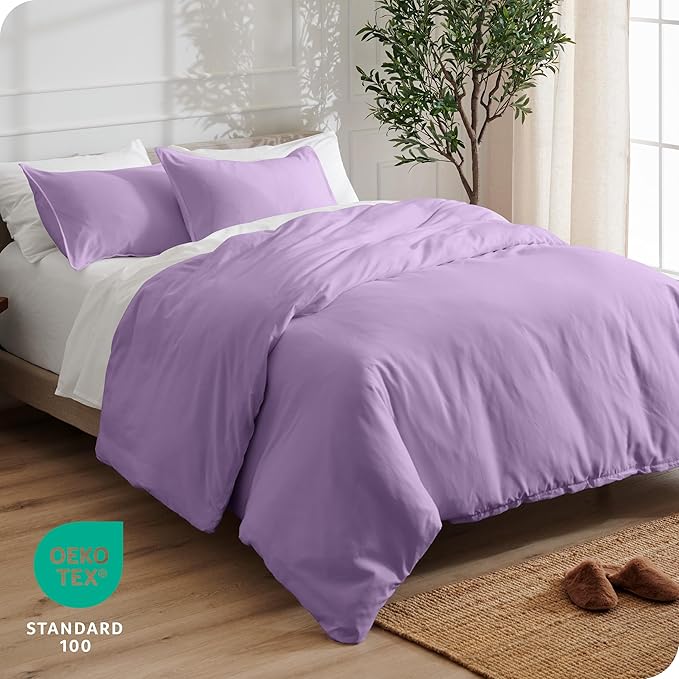 Bare Home Bedding Duvet Cover King Size - Premium 1800 Super Soft Collection - Lightweight, Cooling - Soft Breathable Bedding Duvet Cover (King, Lavender)
