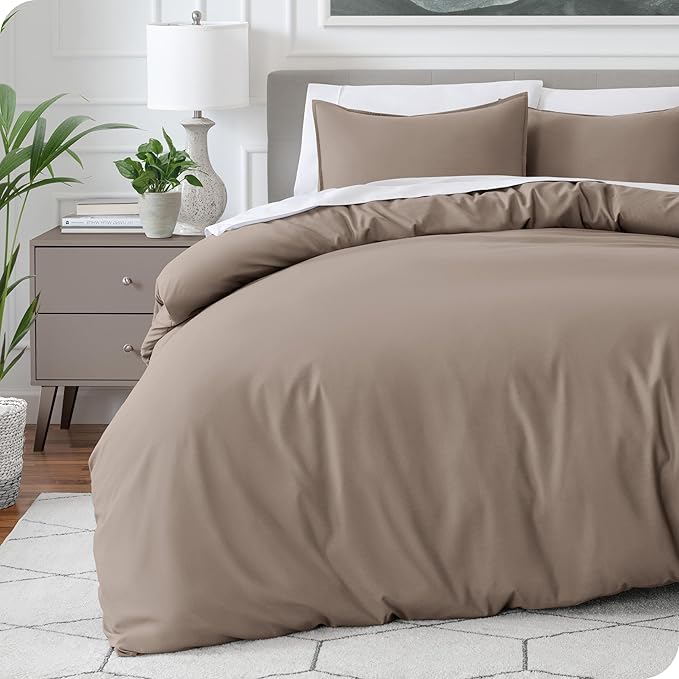 Bare Home Bedding Duvet Cover King Size - Premium 1800 Super Soft Collection - Lightweight, Cooling - Soft Breathable Bedding Duvet Cover (King, Taupe)