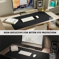 YSAGi Double-Sided Desk Pad, Leather Desk Mat, Eco Cork Desk Pad Protector, Large Mouse Pad for Desk, Waterproof Desk Blotter Pad, Desk Writing Pad for Office Work/Home(23.6