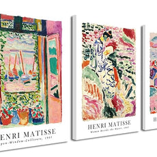 Wieco Art Canvas Wall Art 3 Piece Henri Mattise Art Abstract Colorful Matisse Posters Canvas Prints for Wall and Home Office Decorations