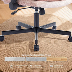 Criss Cross Chair with Flip-Up Arms and Lockable Wheels, Plush Fabric Cross Legged Office Desk Chair,Wider 125°Tilting Adjustable Swivel Computer Chair for Home, Apartment, Bedroom,Pink